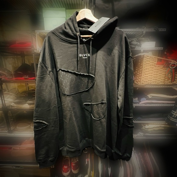 BLVCK PARIS Monogram Torn Hoodie - Picture 4 of 5